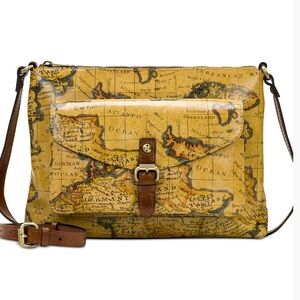Patricia Nash Kirby EW Leather XBODY. European Map.